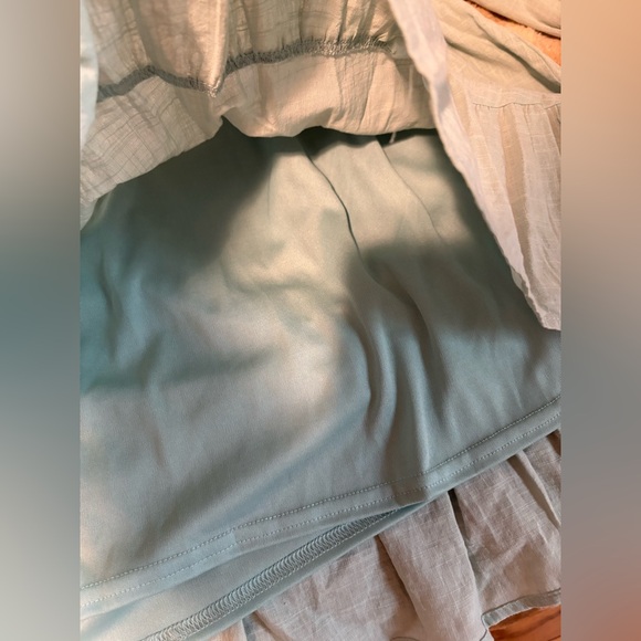 Altar'd State Sage Green Peasant Sleeve Mini Dress with Bow Back. Size Large. - Picture 8 of 9